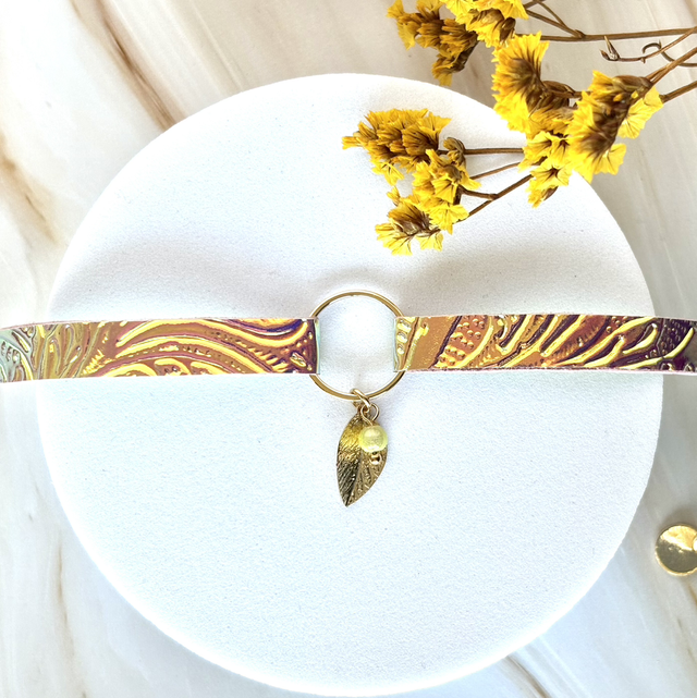 Bracelet INFINE Doré à l’Or Cuir Holographic