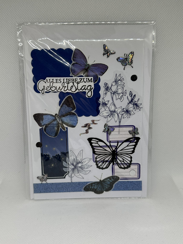 Geburtstagskarte Schmetterling in der Nacht