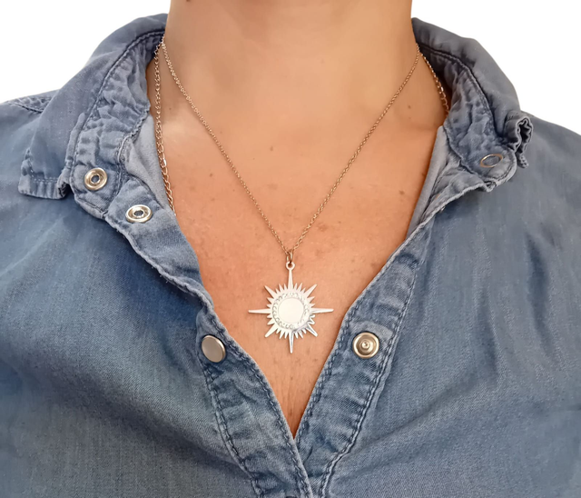 Collana acciaio charms sole 