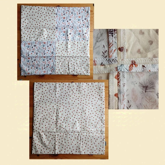 Kissenbezug aus 100% Baumwolle, 50×50cm, Hotelverschluss, z.T. Patchwork