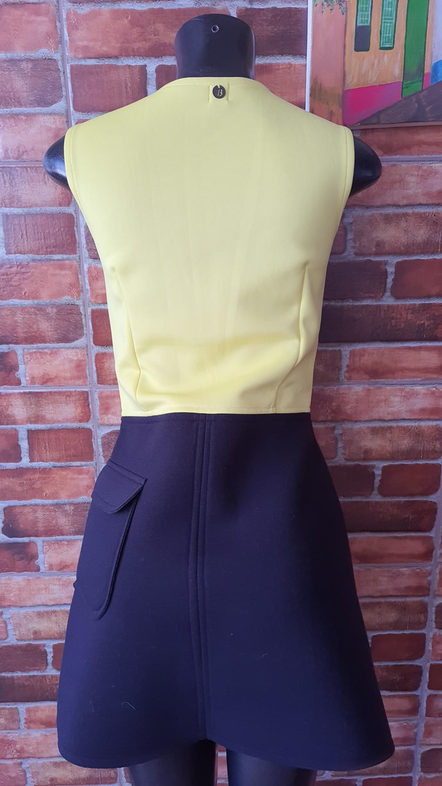 Vestido Amarelo Com Preto T/18 ANOS