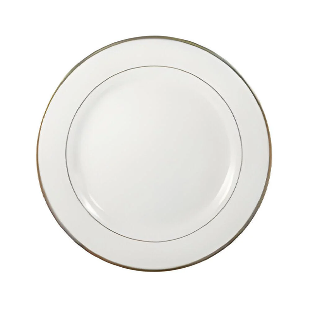 8in Ceramic Plates With Gold Rim (6 pcs)
