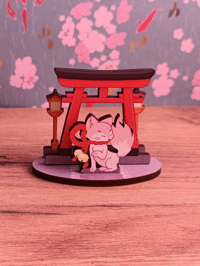 Kitsune Tori Holzaufsteller 