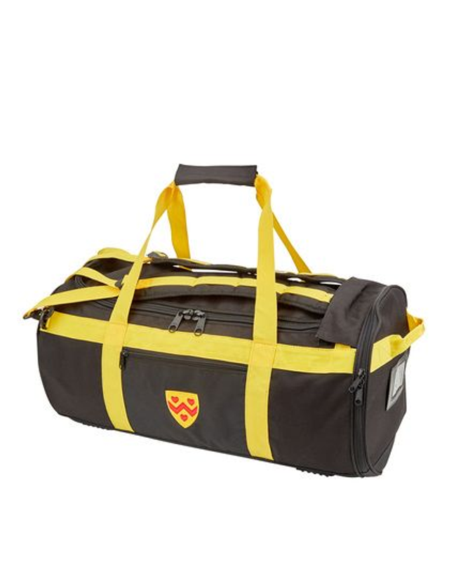 Second Hand Unisex Black Crested Sports Duffel Bag