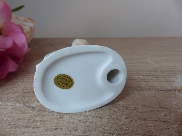 Vintage petite fille avec oie canard en céramique, décor fermière vie à la campagne souvenir vacances, décoration maison ferme campagne