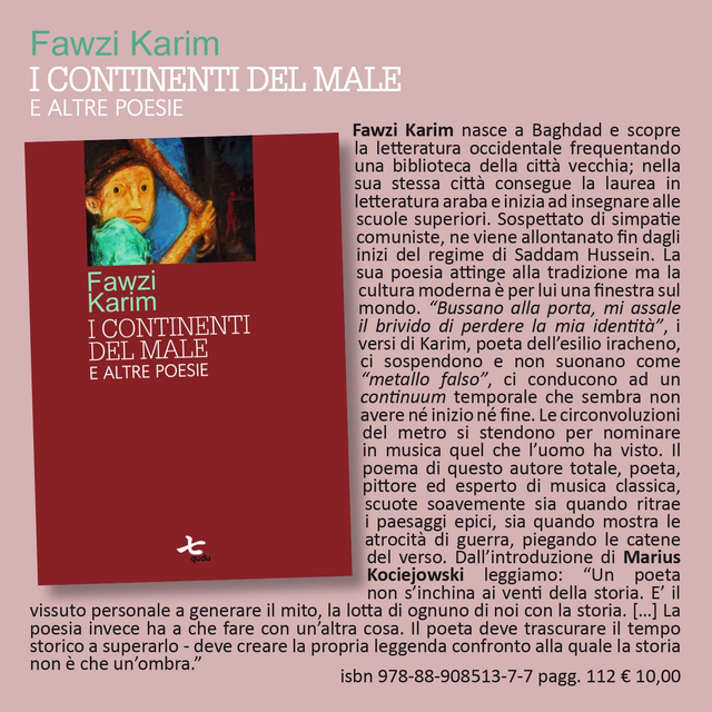 Fawzi Karim, "I continenti del male e altre poesie", qudulibri 2014