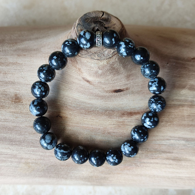 Bracelet obsidienne flocon de neige