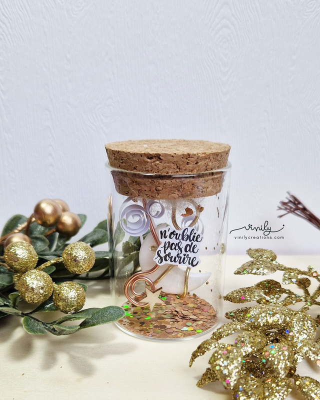 Fiole en verre "N'oublie pas de sourire"