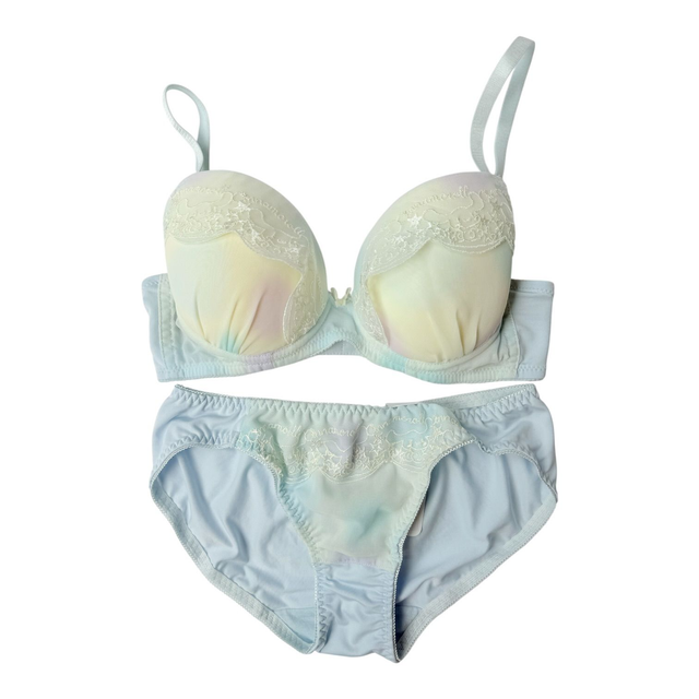 Blue + cream cinnamoroll star embroidered bra and underwear set