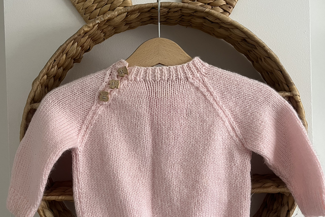 Pink teddy bear button jumper