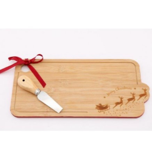 Wooden Cheese Board &amp; Cutter Set 