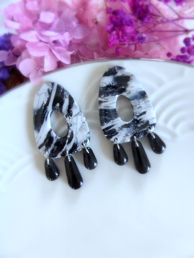 Boucles d'oreilles ajourées - Poussière d'argent