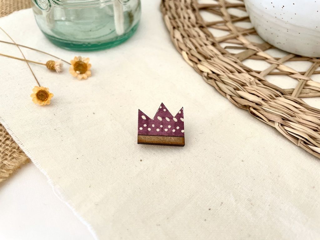 Broche Couronne - Couleurs variées- tons chauds