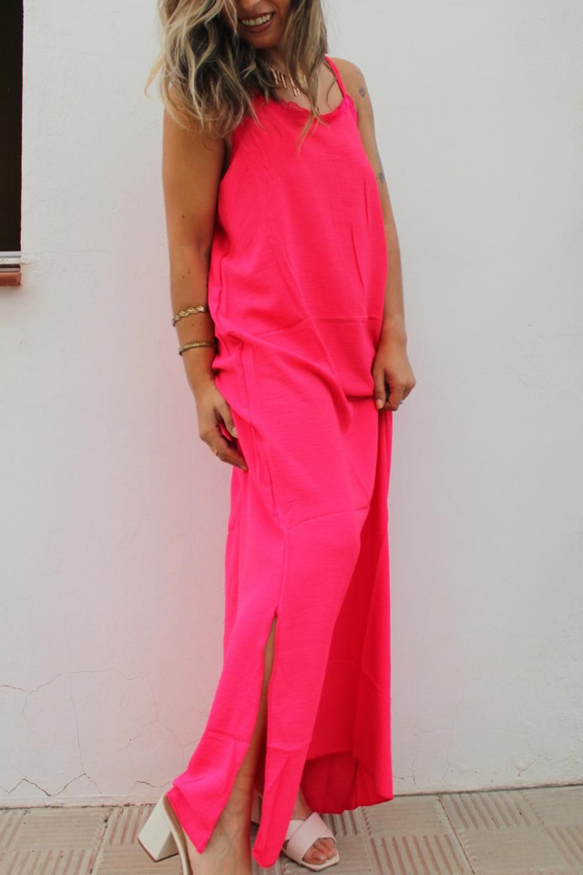 Vestido Lencero Low Fresa