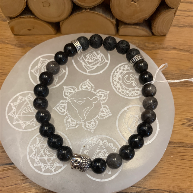 Obsidienne oeil céleste &amp; Bouddha 