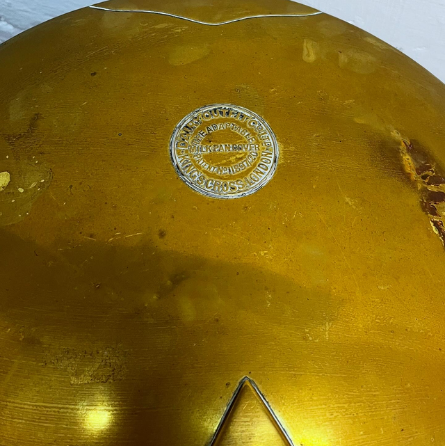 A Late Victorian Dairy Ironstone Milk Pail And Original Patented Brass Cover by The Dairy Outfit Company Ltd of King’s Cross, London