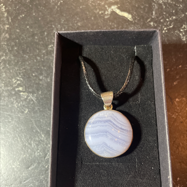 Blue Lace Agate silver Pendant 