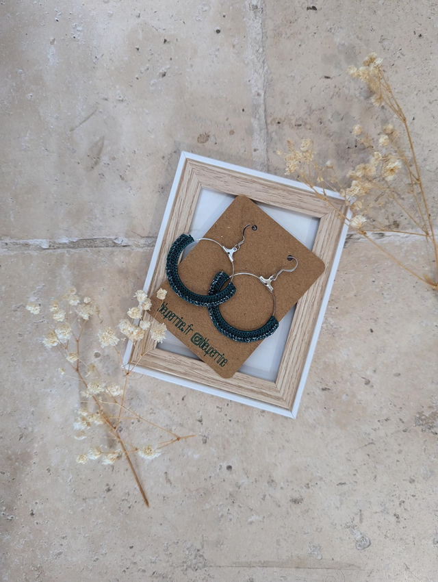 Créoles vert émeraude métallisé 