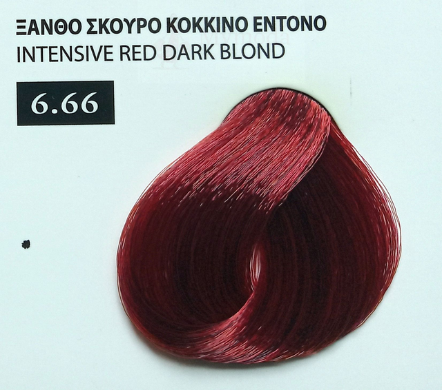 ΒΑΦΗ ΜΑΛΛΙΩΝ EXCLUSIVE ΣΕ ΕΠΑΓΓΕΛΜΑΤΙΚΗ ΣΥΣΚΕΥΑΣΙΑ 100ml Νο 6.66 ΞΑΝΘΟ ΣΚΟΥΡΟ ΚΟΚΚΙΝΟ ΕΝΤΟΝΟ