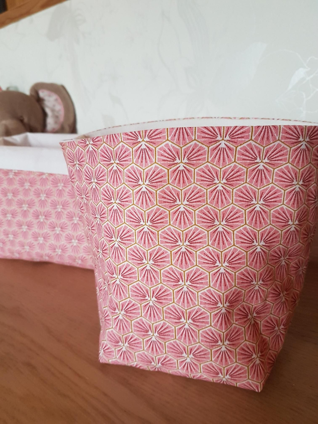 Trio paniers rose géométrique