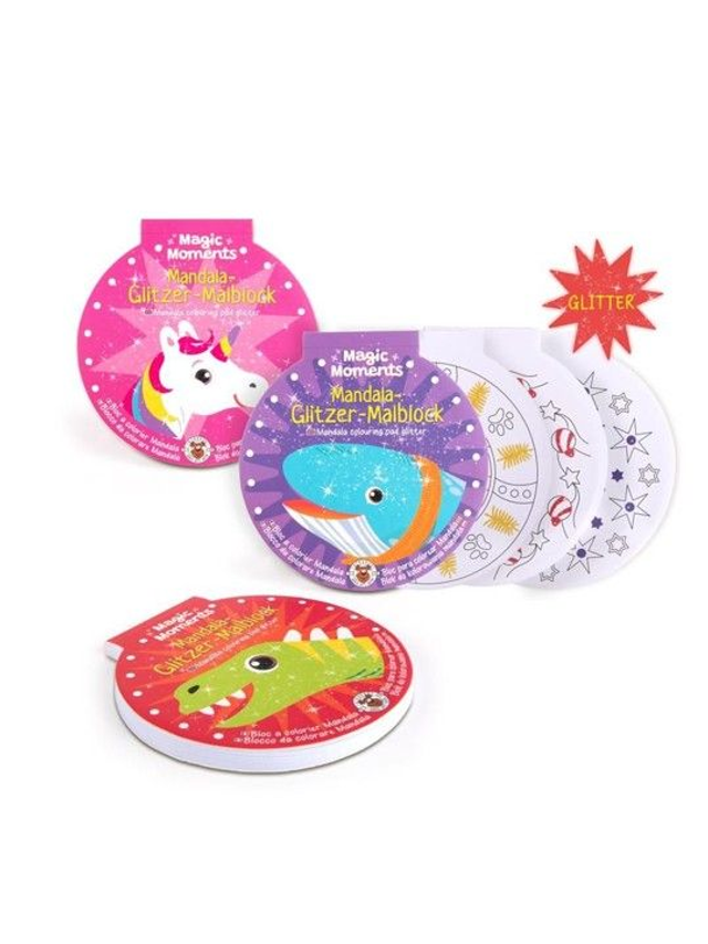 MAGIC MOMENTS WS Mandala-Glitzer-Malblöcke 30 Blatt, 3-fach sortiert