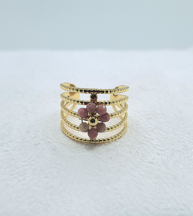 Alba- bague ajustable et pierres véritable