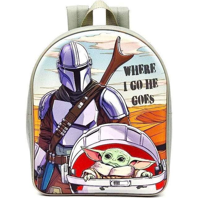 Star Wars Mandalorian Backpack School Bag ‘Where I Go He Goes