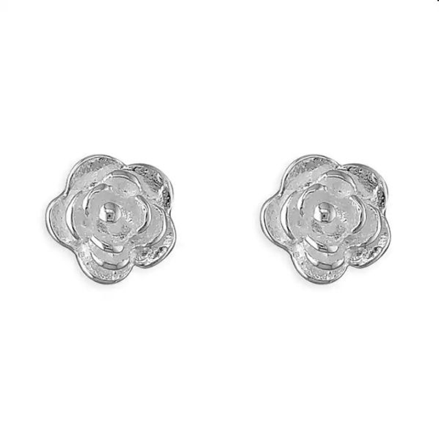 Sterling silver rose ear studs - CH1709