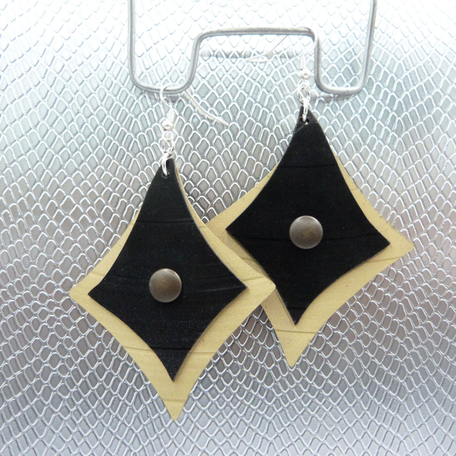 Boucle d'oreille Vinyle "Lowsange" doré