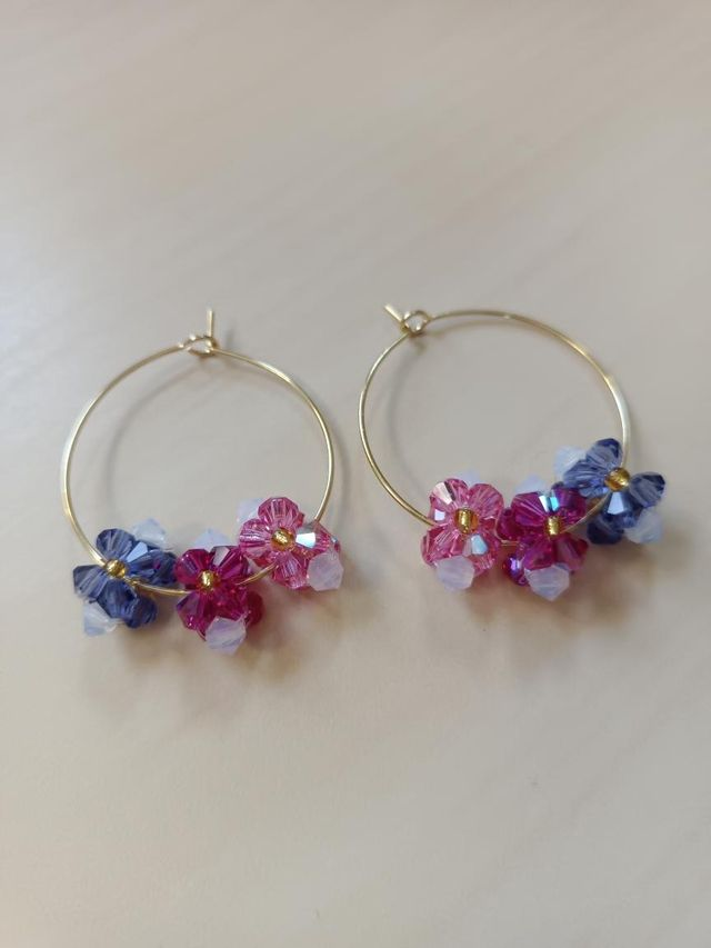 Fleurs de Cristal - Or - Violet &amp; rose