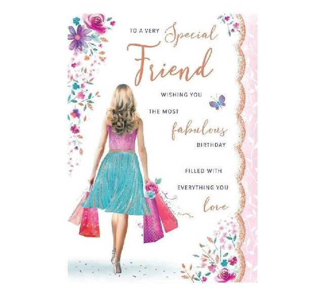 Friend Birthday Card - Large - Fabulous Shopping - Regal Quality