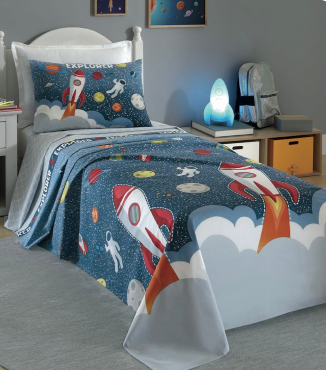 Jogo de Cama Solteiro Kids  The Explore 130 Fios 