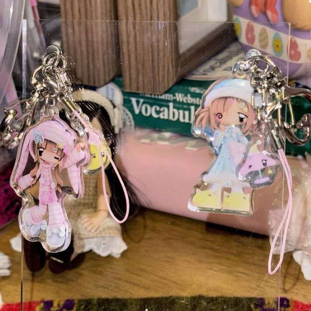 Porte-clés Acrylique Caramel – Sweet Dream Time, Style Kawaii Mignon