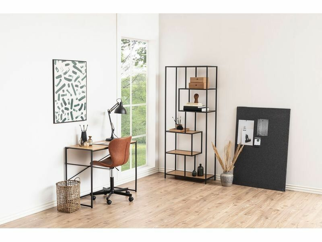 AC Design Table Seaford, noir mat / chêne sauvage mat