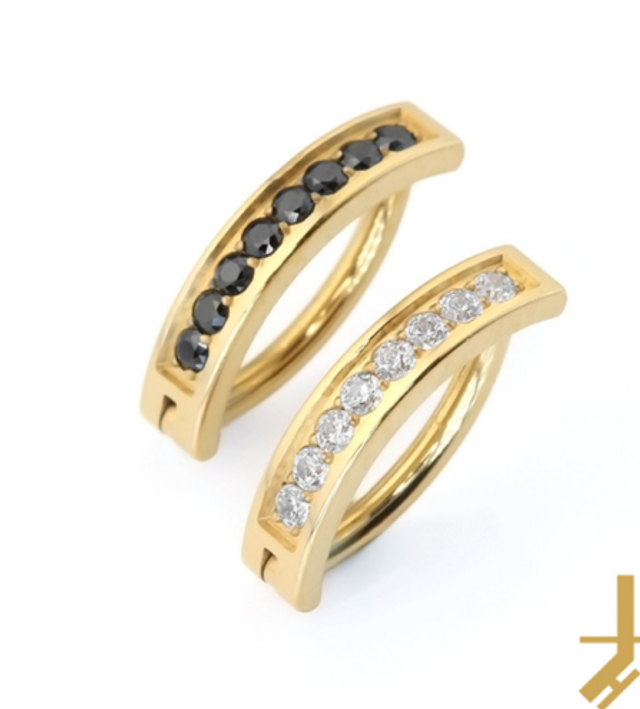 Nombril Clicker Oval Bumpy Strass 