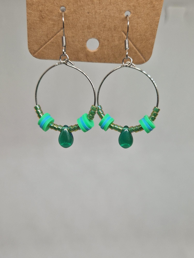 Créoles vertes argentées