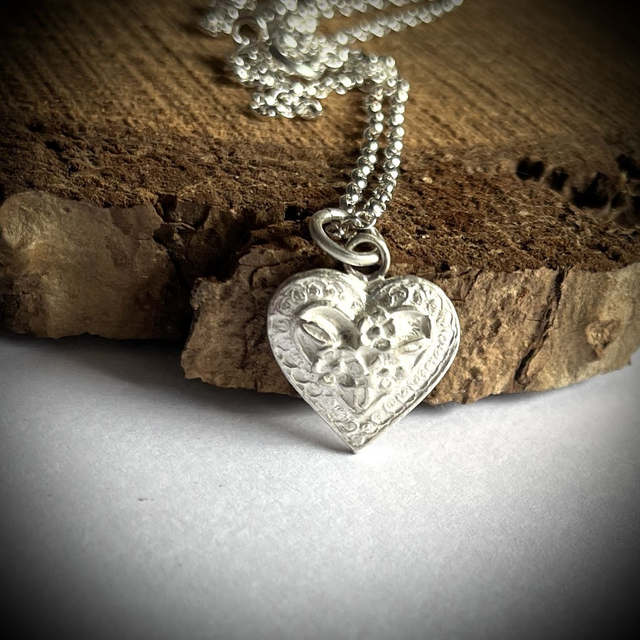 Intricate Silver Heart Pendant