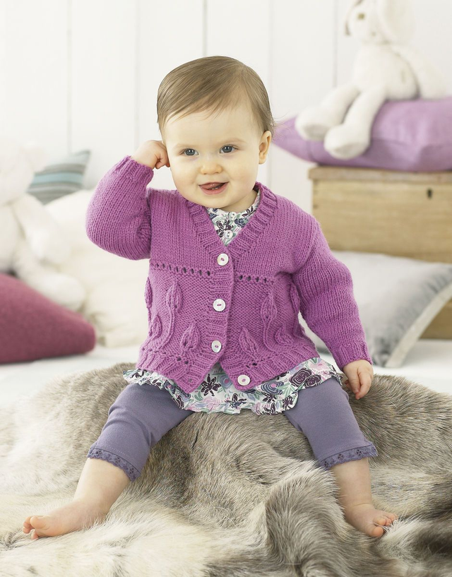Baby V Neck & Shawl Collar Cardigans DK Pattern 1472
