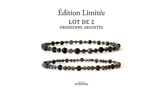 Bracelet | Obsidienne Argentée - Collection | Lot de 2