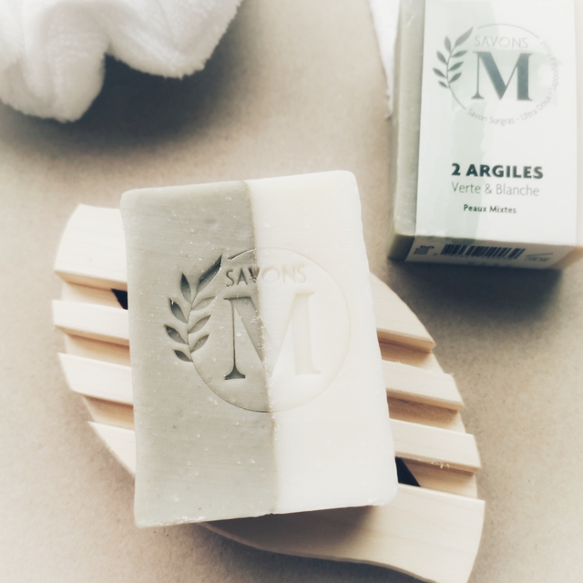 Savon Surgras aux 2 Argiles Verte et Blanche