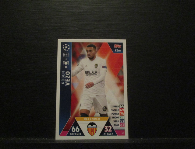 Ruben Vezo - UEFA Champions League Match Attax 2018/19 Original Trading Card #62