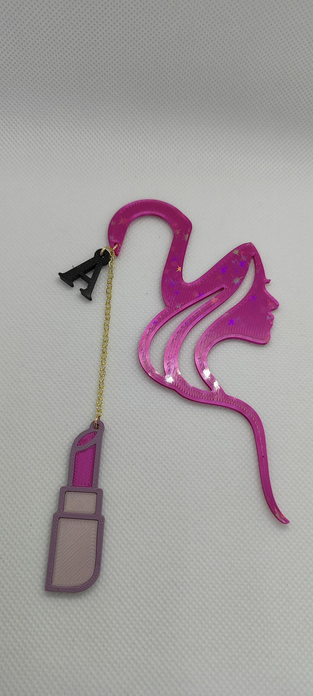 Marcador de Página Mujer con Labial | Diseño 3D Personalizable | Belleza y Empoderamiento