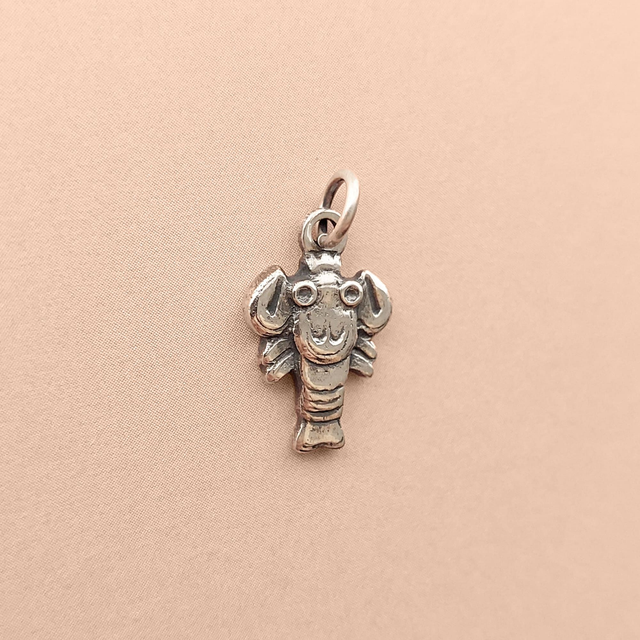 Lobster Silver Necklace  - Sterling Silver Omar Charm - Handmade Silver Crawfish Pendant