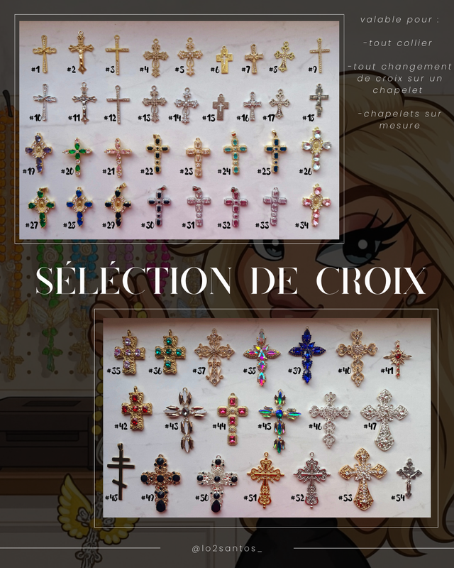 Collier croix au choix