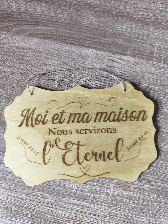 Plaque en bois “Moi et ma maison”