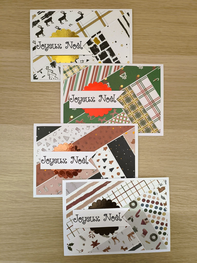 Lot de 4 carte "Joyeux Noël"
