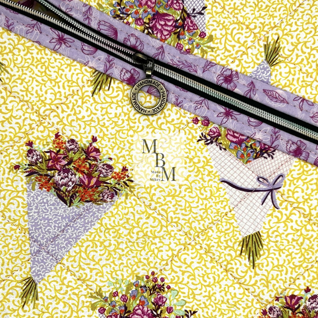  Yellow Floral Hemingway Pouch - Flower Market Fabric