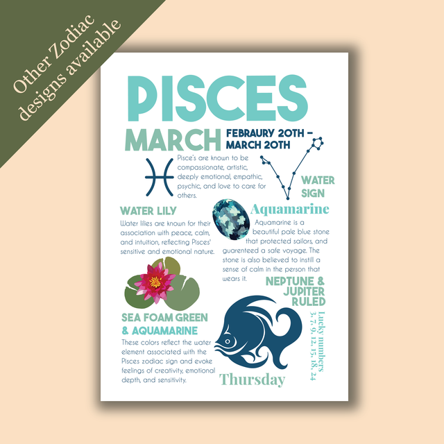 Pisces Zodiac Print