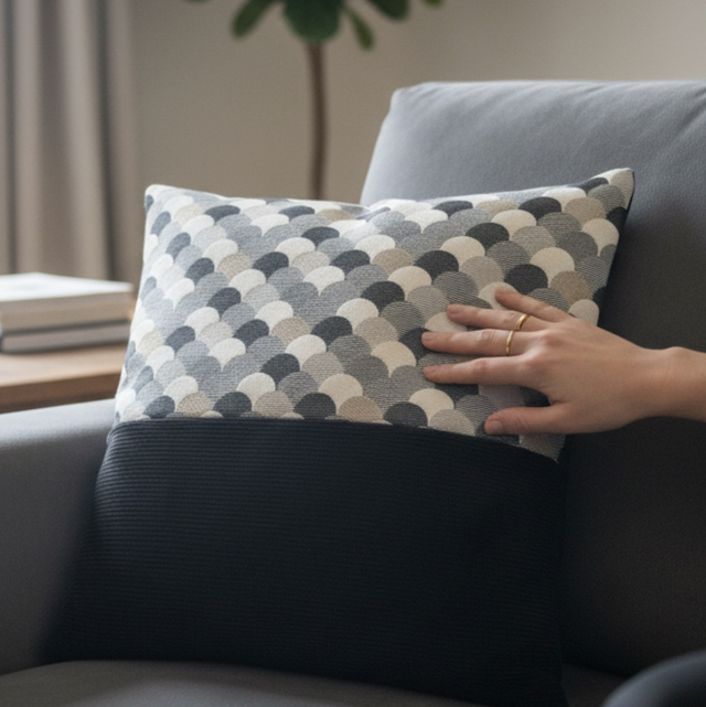 Coussin éventail velours 40x40