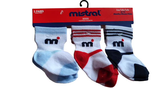 Lot de 3 paires de chaussettes 6-12 mois (Mistral) 